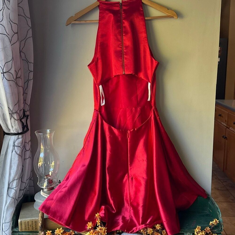 Sherri Hill red dress size 4 fit and flare‎ sleeveless formal prom event party - Picture 4 of 13